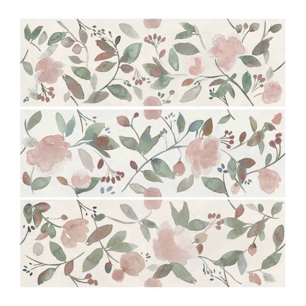 Ragno Now Bianco Decoro Waterflower 25x76